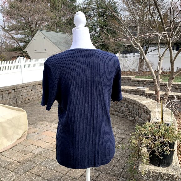 Navy Blue Relaxed Fit Sweater - Picture 9 of 12